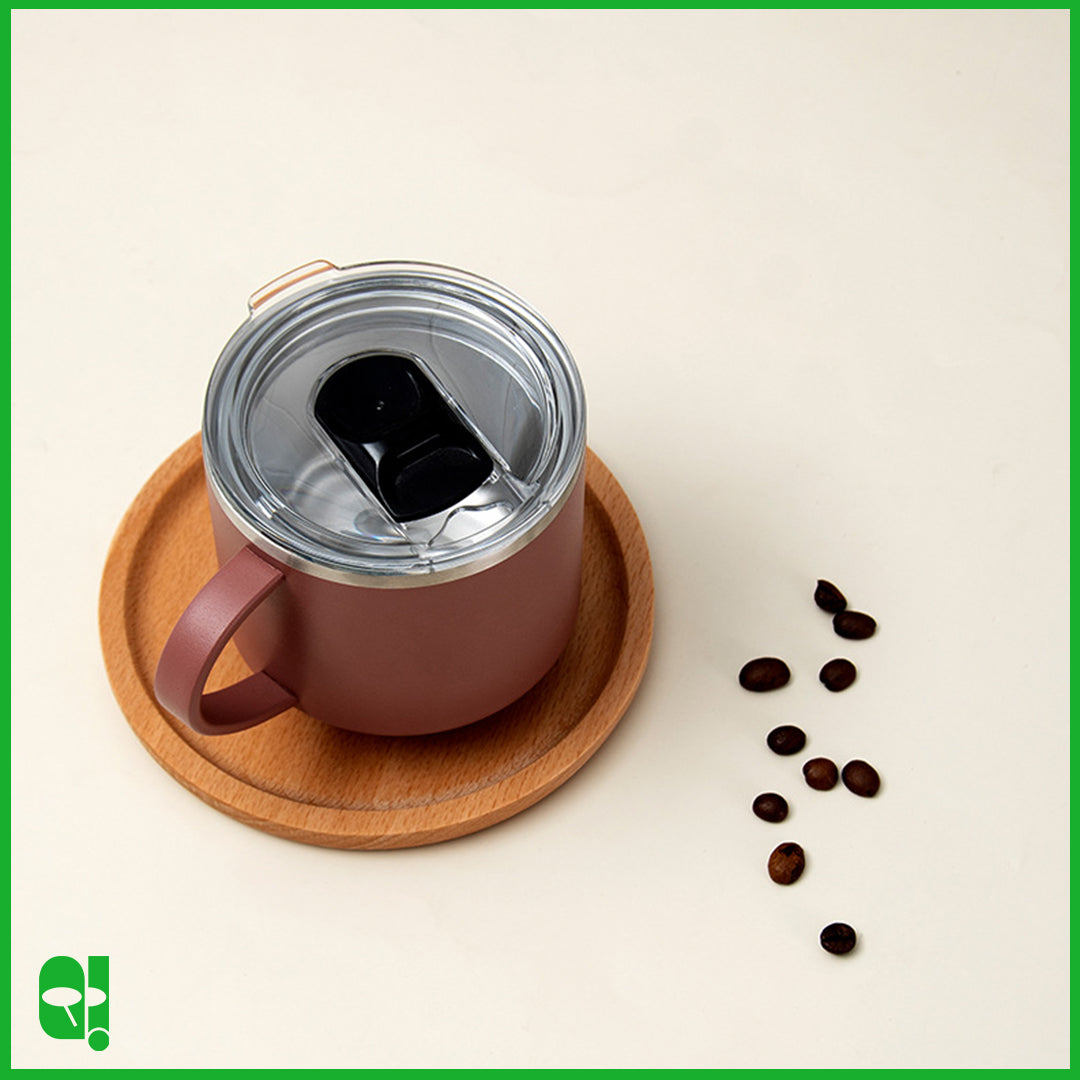 TYESO Cangkir Termos Air Minum Kopi dengan Tutup Thermos Stainless Steel Insulated Coffee Mug Cup with Lid