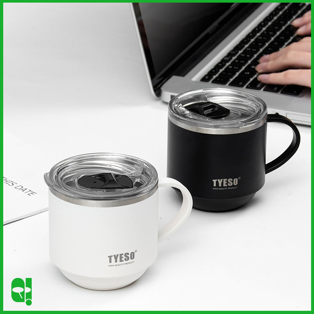 TYESO Cangkir Termos Air Minum Kopi dengan Tutup Thermos Stainless Steel Insulated Coffee Mug Cup with Lid