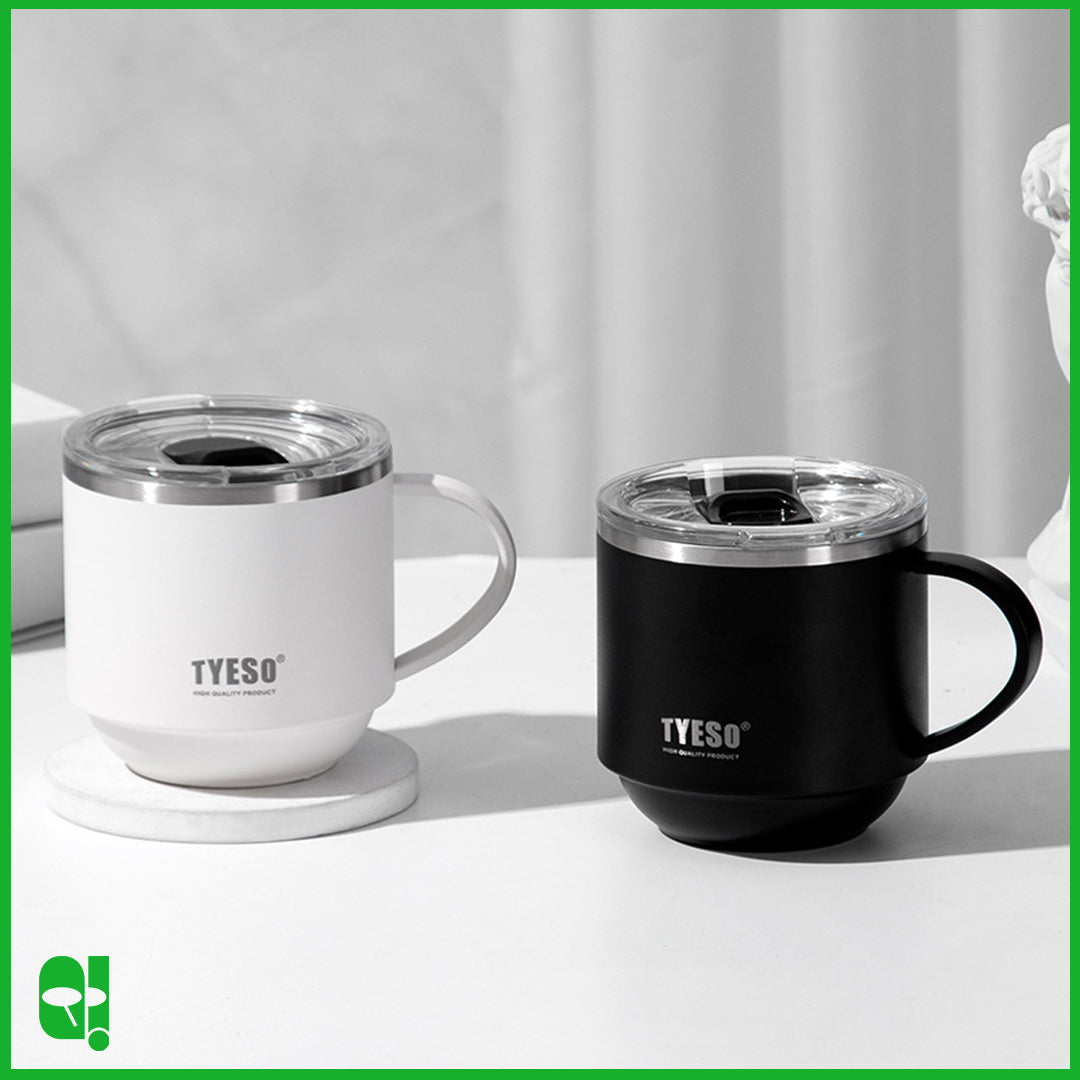 TYESO Cangkir Termos Air Minum Kopi dengan Tutup Thermos Stainless Steel Insulated Coffee Mug Cup with Lid