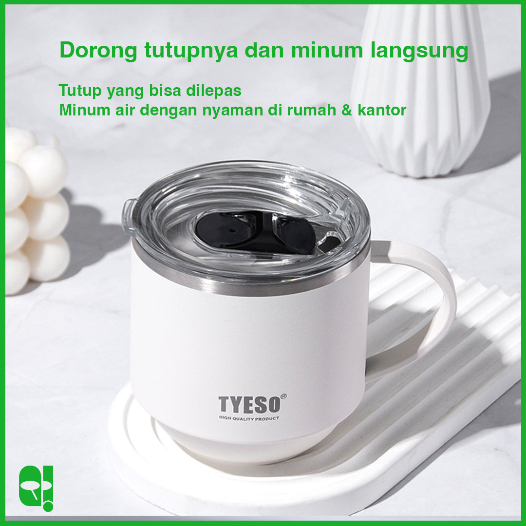 TYESO Cangkir Termos Air Minum Kopi dengan Tutup Thermos Stainless Steel Insulated Coffee Mug Cup with Lid