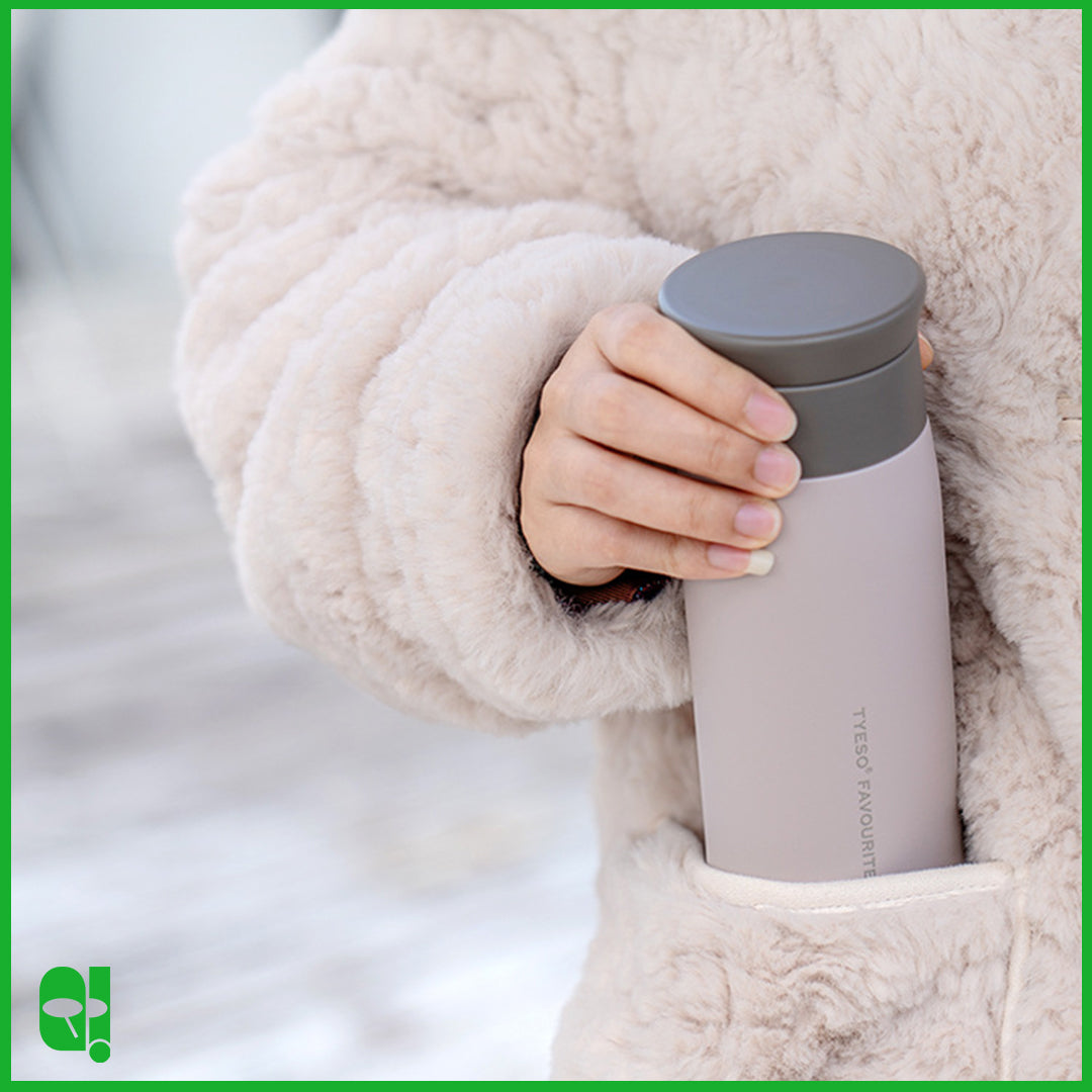 TYESO Botol Air Minum Aesthetic Termos Portable Travel Size Insulated Thermos Water Bottle