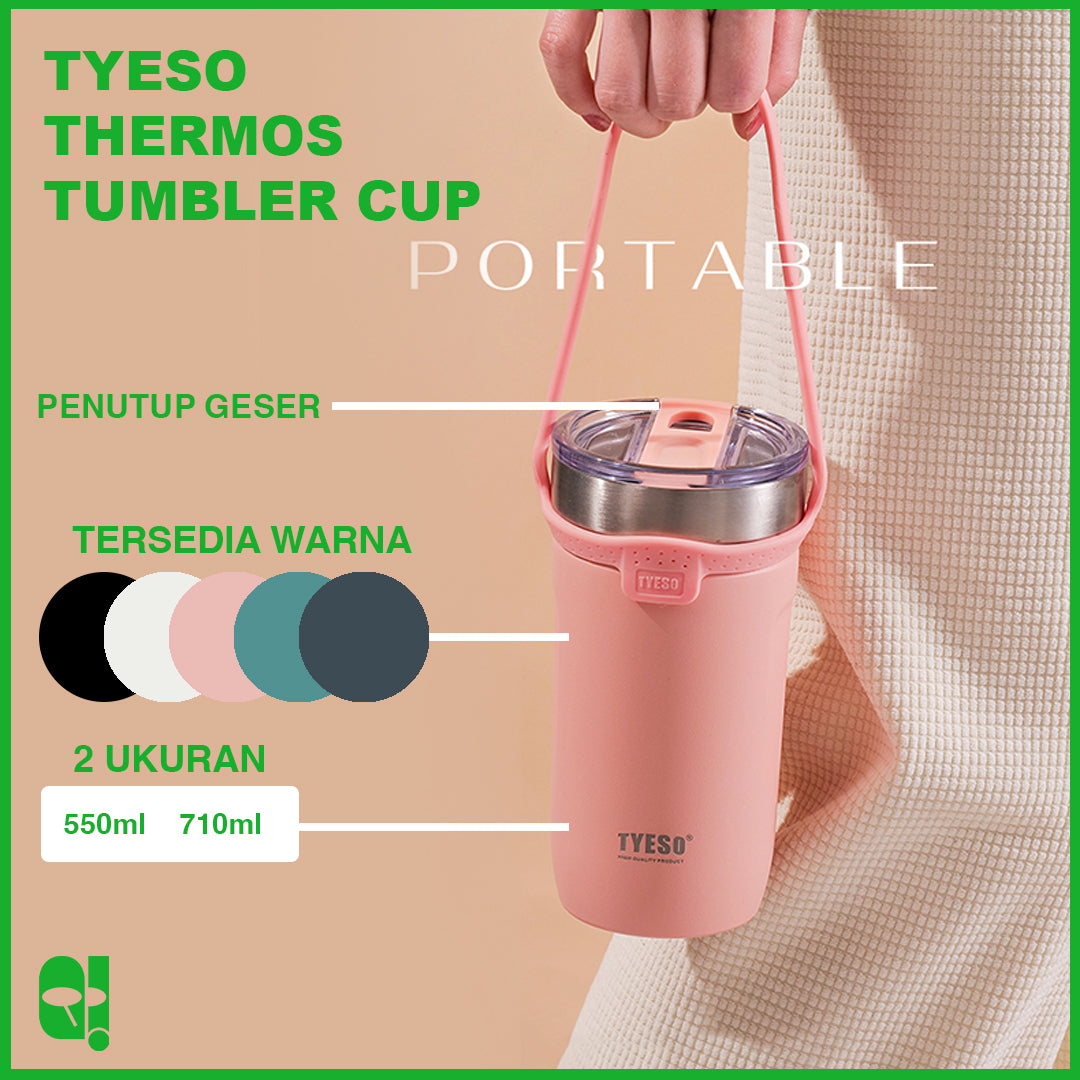 TYESO Tumbler Gelas Botol Minum Aesthetic Korea Coffee Cup 100% Original Asli + FREE Bubble Wrapping