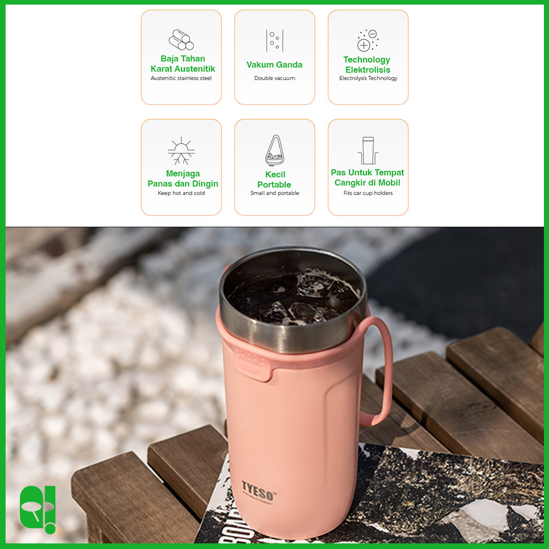 TYESO Tumbler Gelas Botol Minum Aesthetic Korea Coffee Cup 100% Original Asli + FREE Bubble Wrapping