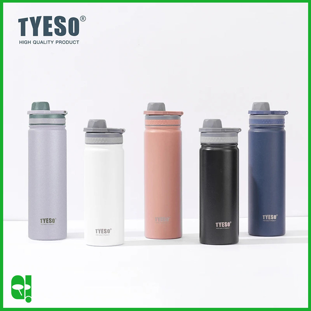 TYESO Botol Minum Olahraga Stainless dengan Tutup Erat Tahan Panas 750mL Thermos Cup Vacuum Insulated