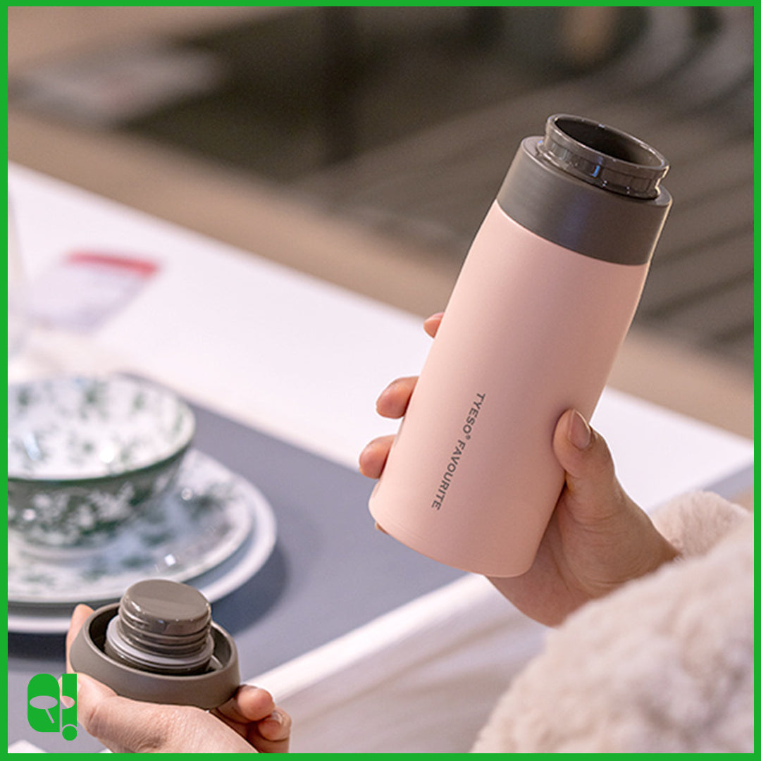 TYESO Botol Air Minum Aesthetic Termos Portable Travel Size Insulated Thermos Water Bottle