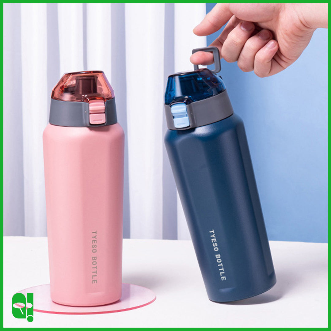 TYESO Botol Air Minum Olahraga Outdoor 600ml Thermos Stainless Steel Double Wall Termos Fitness Sports Water Bottle