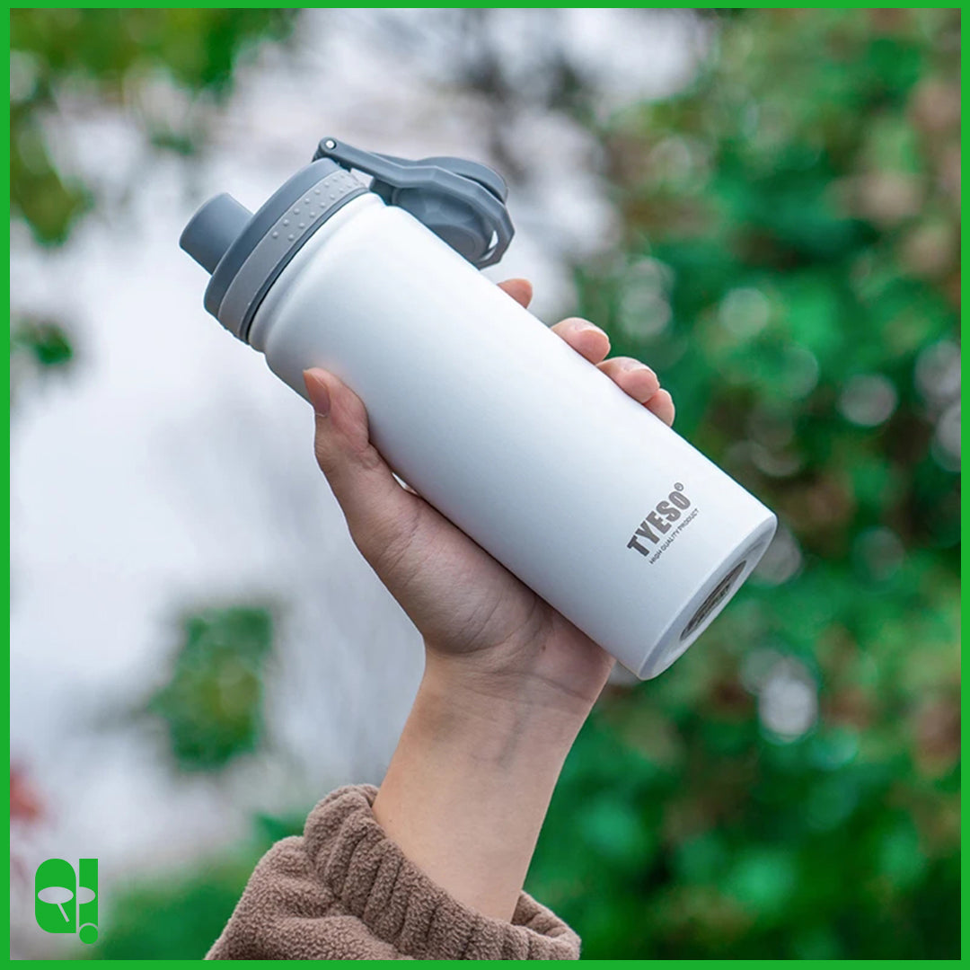 TYESO Botol Minum Olahraga Stainless dengan Tutup Erat Tahan Panas 750mL Thermos Cup Vacuum Insulated