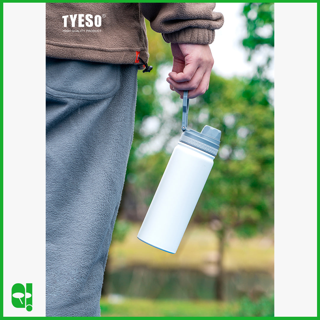 TYESO Botol Minum Olahraga Stainless dengan Tutup Erat Tahan Panas 750mL Thermos Cup Vacuum Insulated