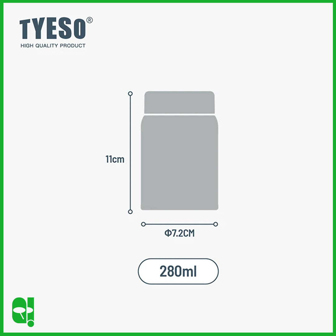 TYESO Tumbler Food Jar Portable 280ml Tahan Panas 12 jam Tahan Dingin 24 jam Original