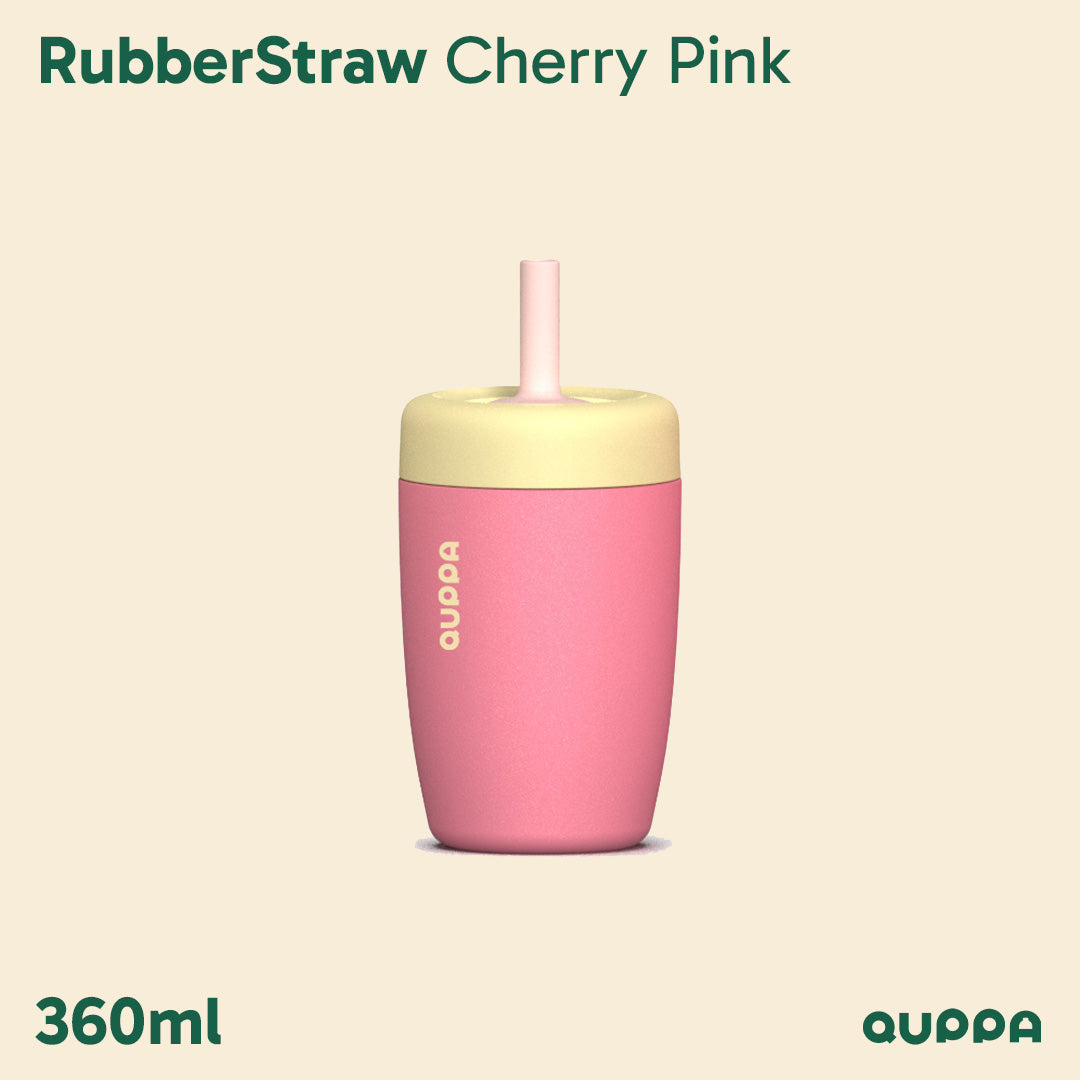 Tumbler Quppa RubberStraw 360ML CherryPink