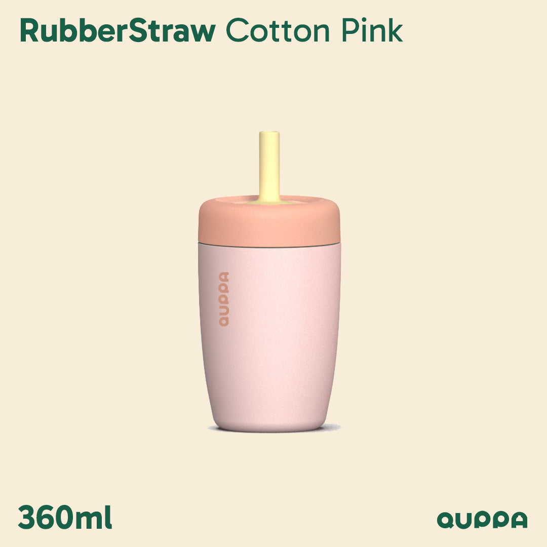 Tumbler Quppa RubberStraw 360ML CottonPink