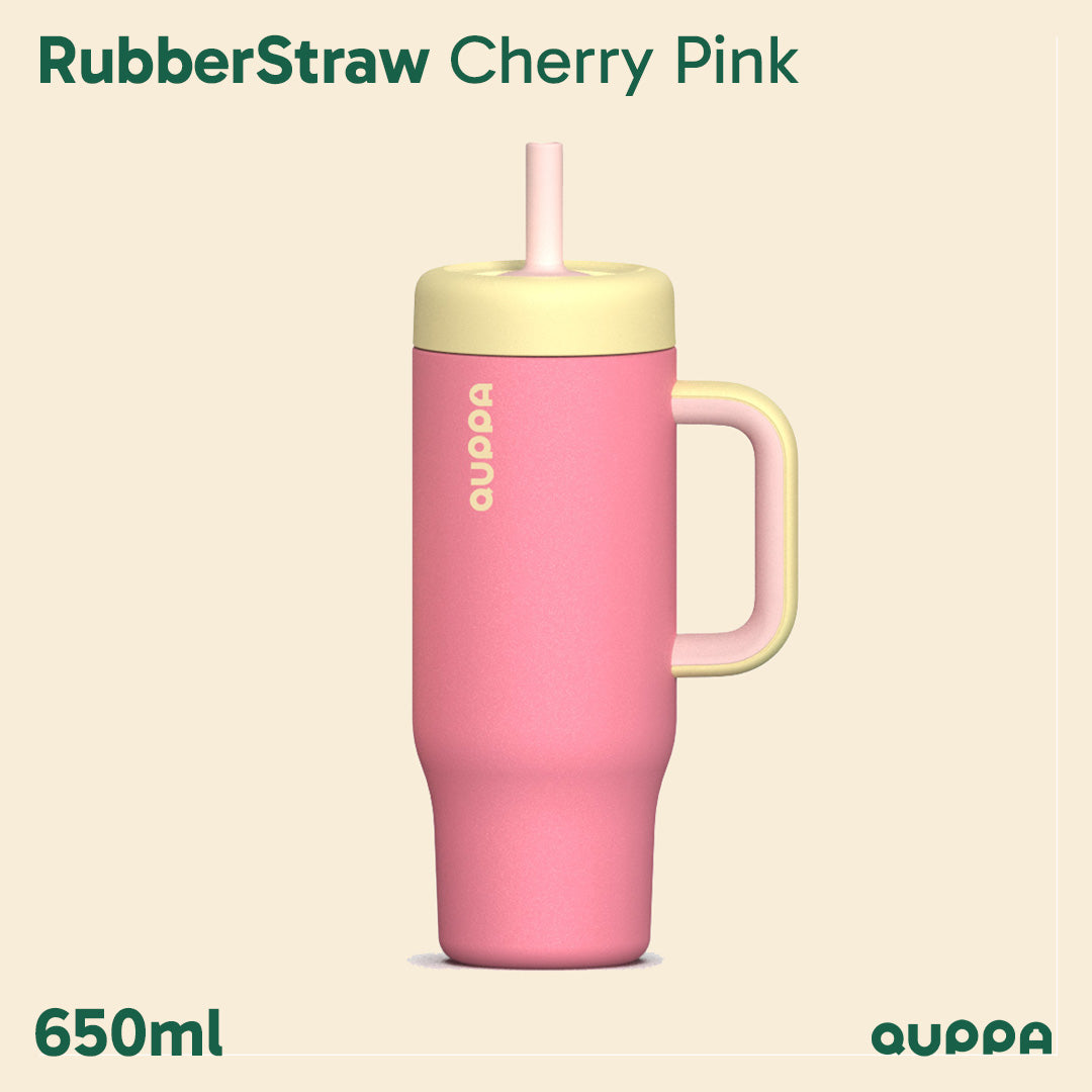 Tumbler Quppa RubberStraw 650ML Cherry