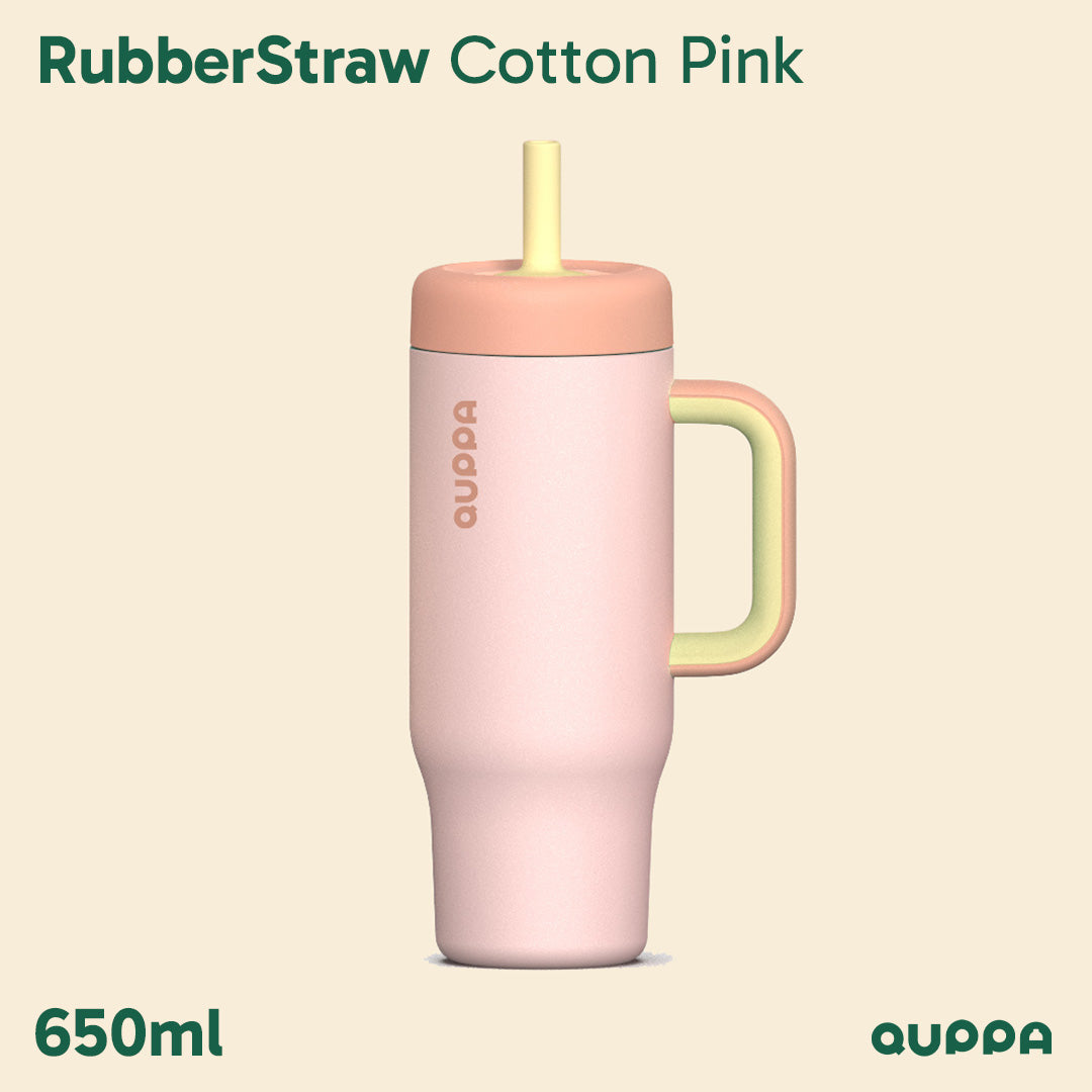 Tumbler Quppa RubberStraw 650ML CottonPink