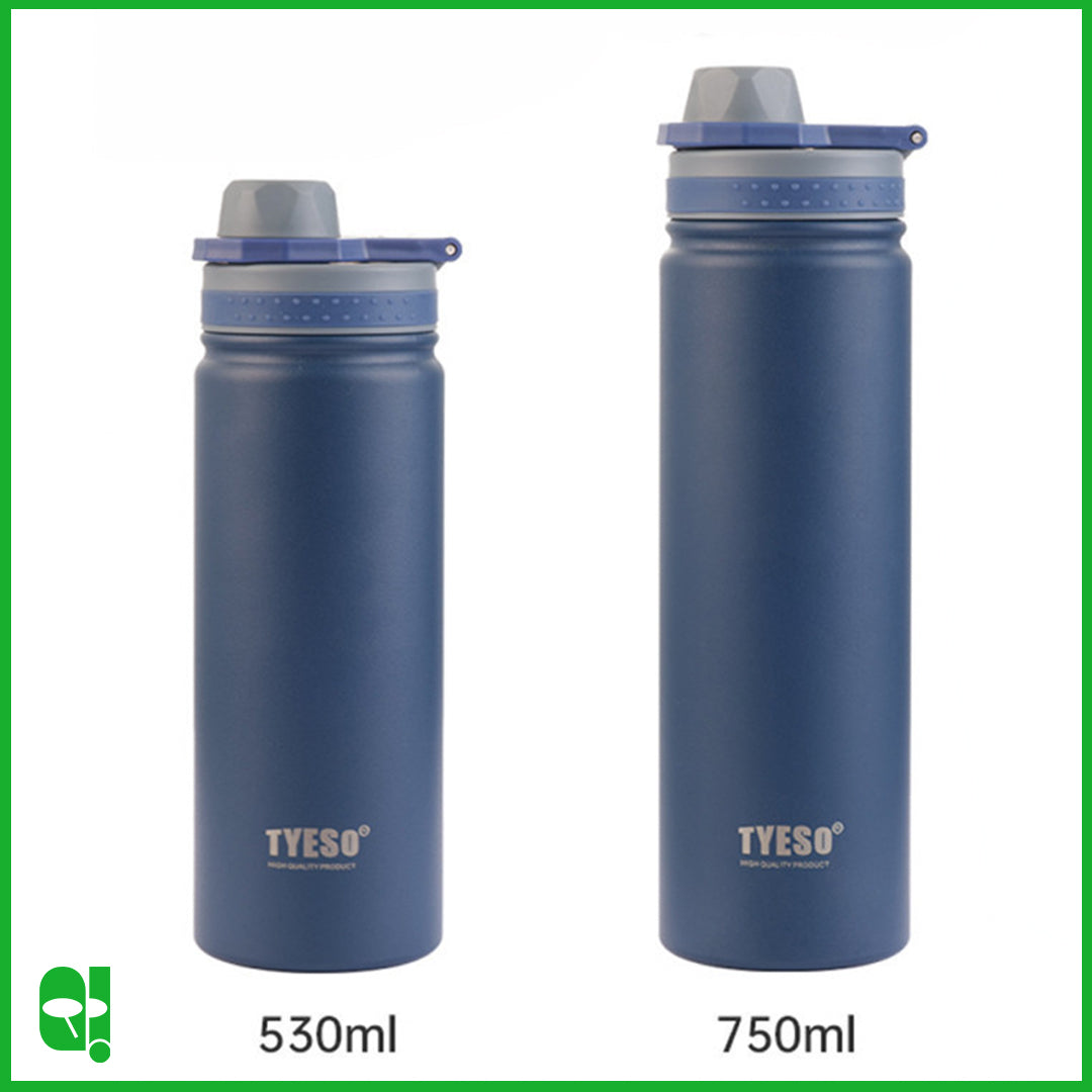 TYESO Botol Minum Olahraga Stainless dengan Tutup Erat Tahan Panas 750mL Thermos Cup Vacuum Insulated