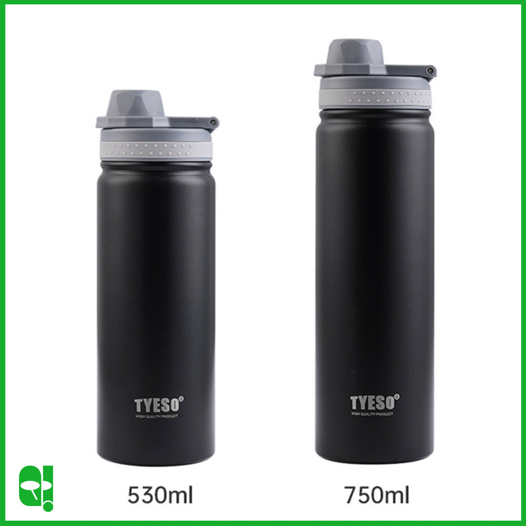 TYESO Botol Minum Olahraga Stainless dengan Tutup Erat Tahan Panas 750mL Thermos Cup Vacuum Insulated