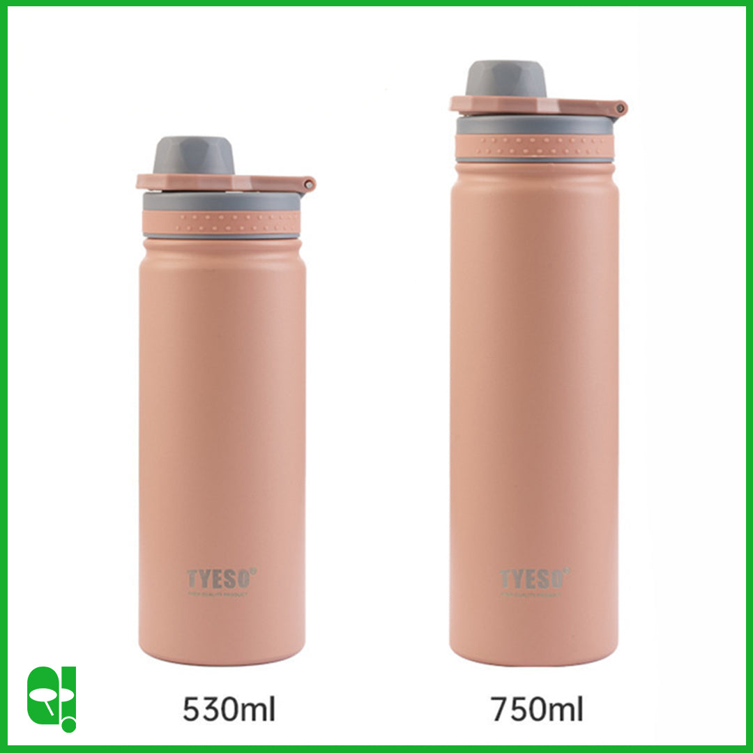 TYESO Botol Minum Olahraga Stainless dengan Tutup Erat Tahan Panas 750mL Thermos Cup Vacuum Insulated