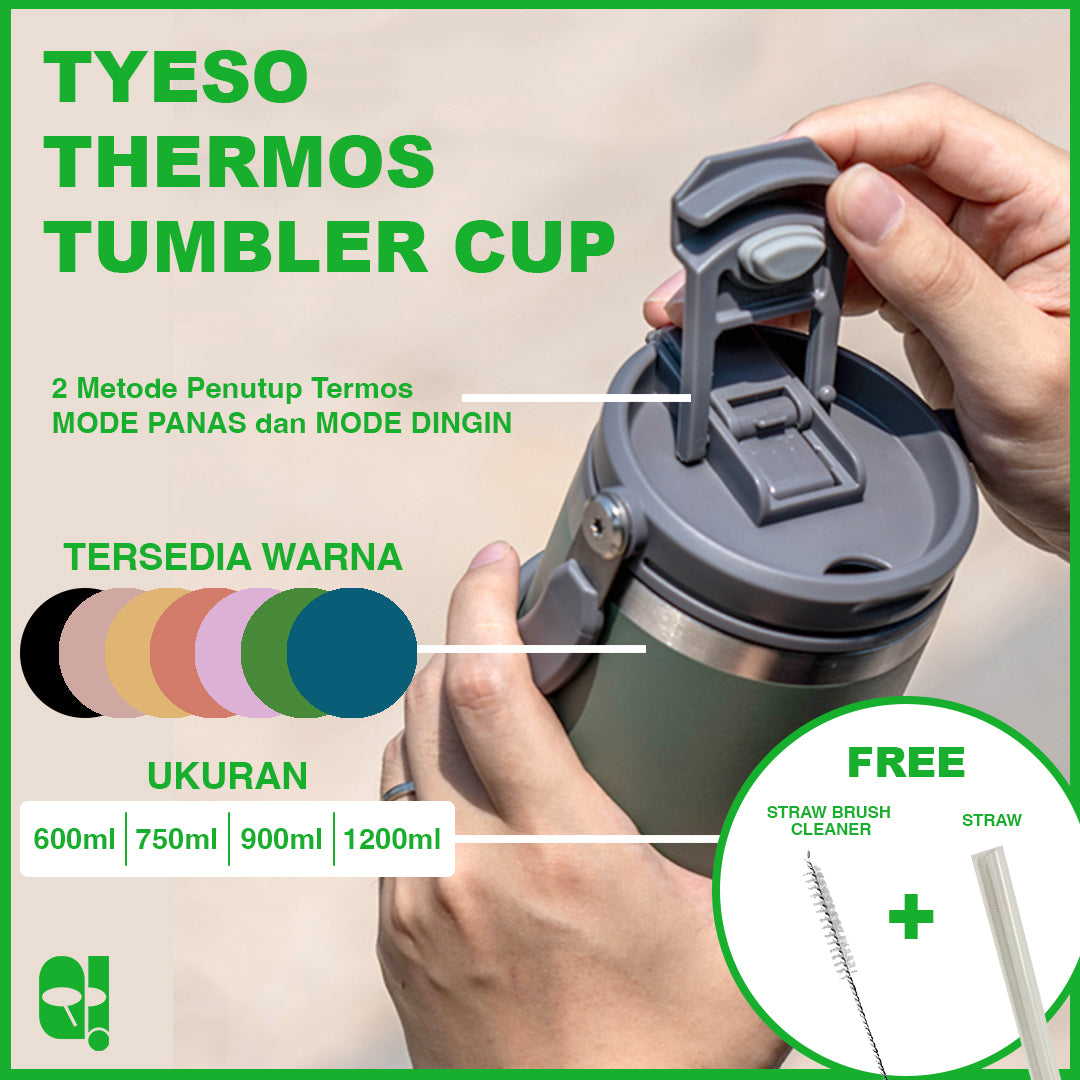 TYESO Thermos Botol Minum Termos Tumbler Coffee Mug 100% Original Asli + FREE Bubble Wrapping