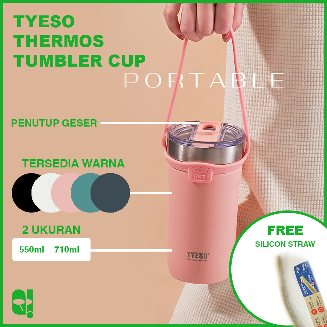 TYESO Tumbler Gelas Botol Minum Aesthetic Korea Coffee Cup 100% Original Asli + FREE Bubble Wrapping