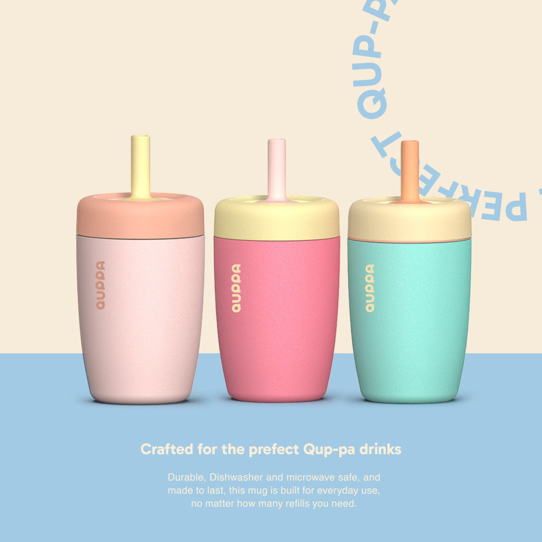 Tumbler Quppa RubberStraw 360ML CottonPink