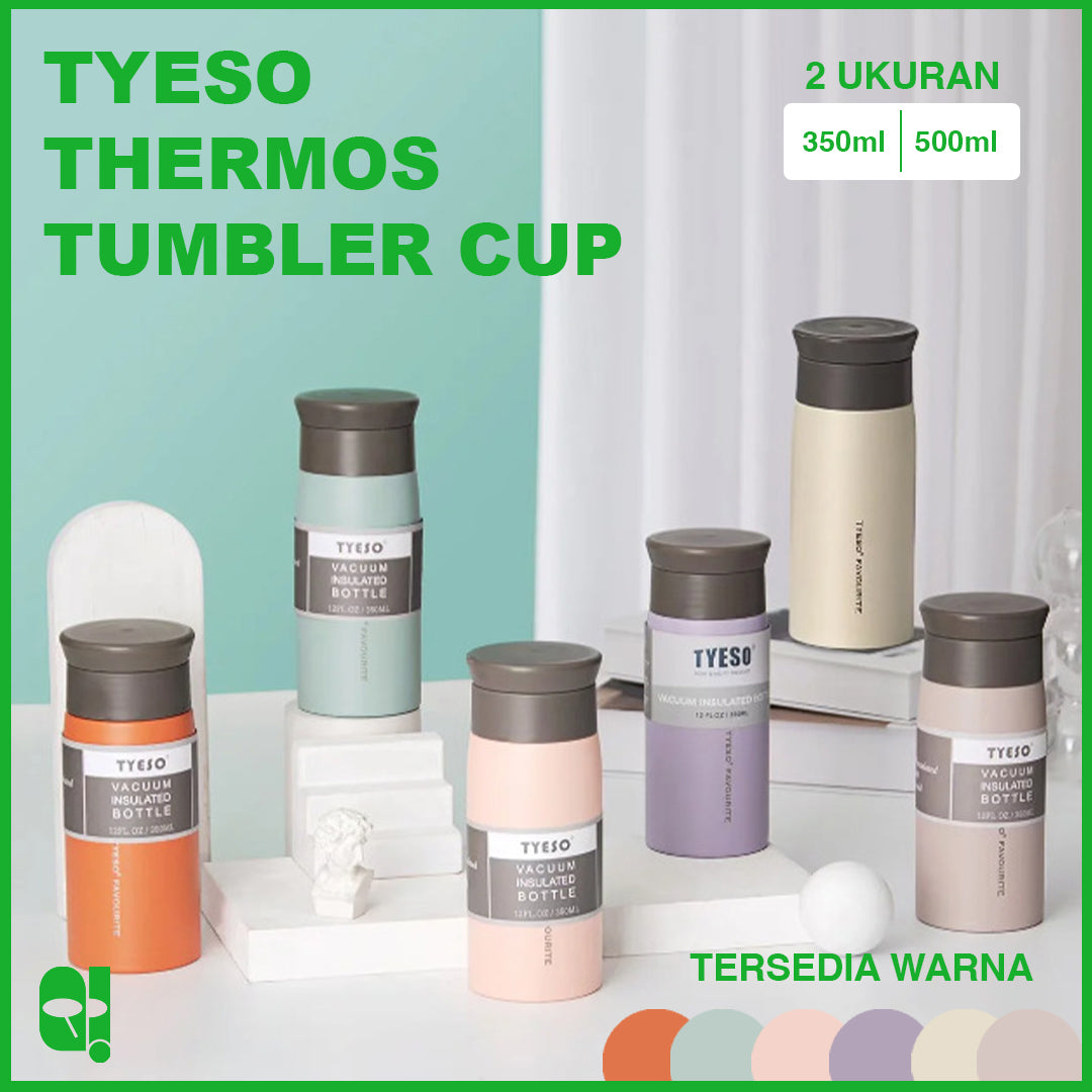 TYESO Botol Air Minum Aesthetic Termos Portable Travel Size Insulated Thermos Water Bottle